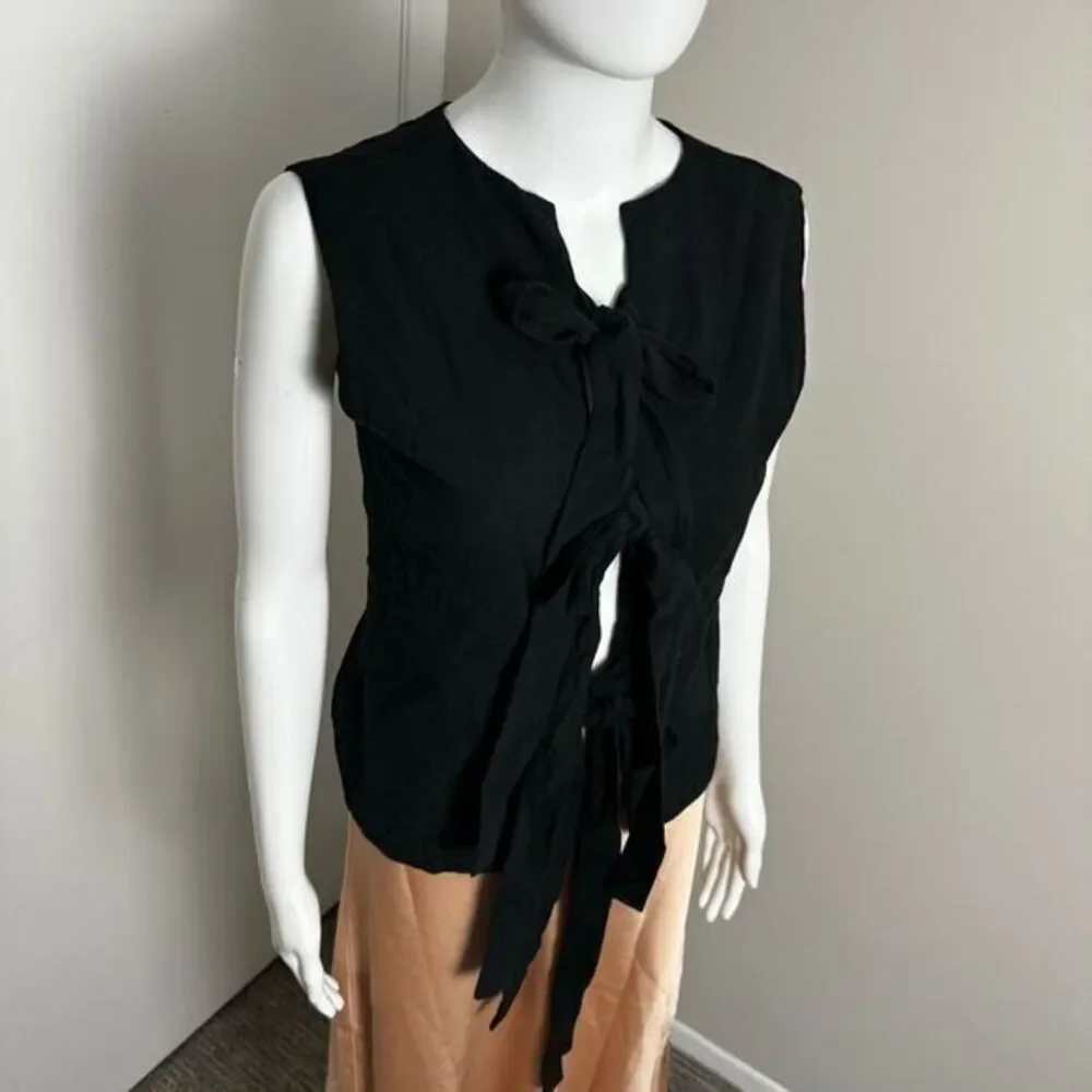 Commense‎ Chic Cotton Knotted Multi-Wear Black Top Bow Detail Small - Picture 10 of 13